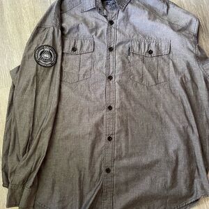 Ecko Unlimited.men’s button up long sleeve shirt Size 3XL Gray